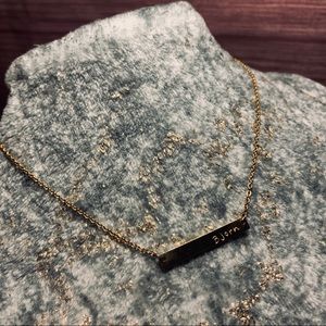 Gold Engraved w/ “Bjorn” Bar Nameplate Necklace
